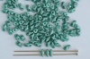 Super8 Green Alabaster Matt Metallic Leaf 02010-29455 Czech Glass Bead x 5g